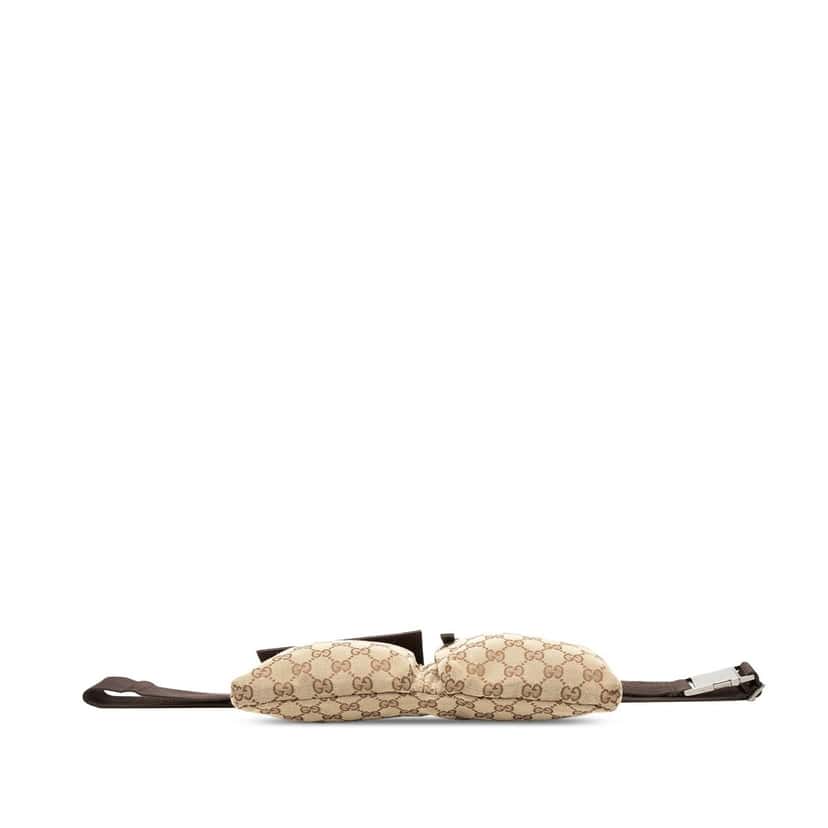 Gucci GG Canvas Double Pocket Belt Bag Beige Very good condition - Inside View