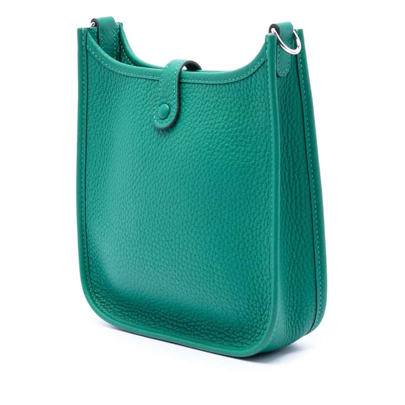 Hermès Taurillon Clemence Evelyne I TPM Green Leather Very good condition - Back View