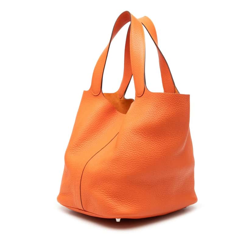 Hermès Clemence Picotin Lock 26 Orange Leather Very good condition - Back View