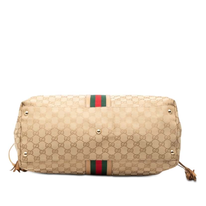 Gucci GG Canvas Web Tassel Tote Beige Very good condition - Inside View