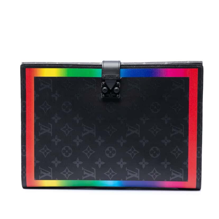 Louis Vuitton Monogram Eclipse Rainbow Franck Folder Black Very good condition - Front View
