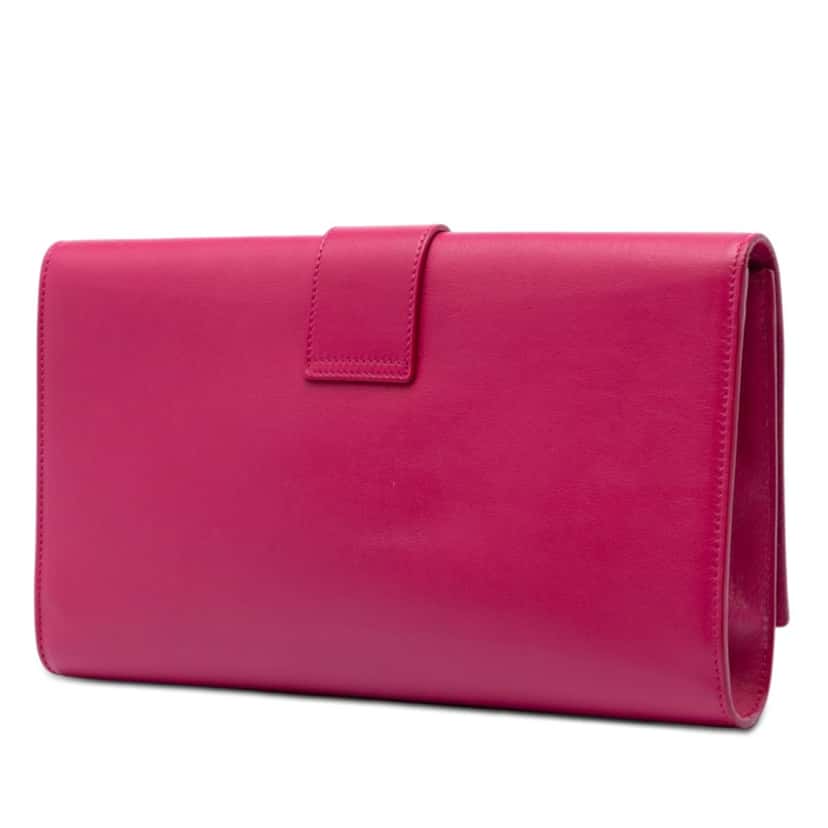 Saint Laurent Leather Chyc Ligne Clutch Pink Leather Very good condition - Back View