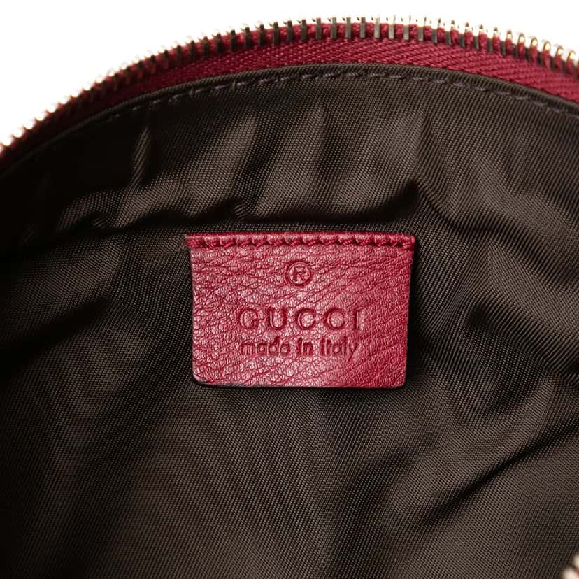 Gucci Guccissima New Britt Wristlet Clutch Red Leather Very good condition - Box View