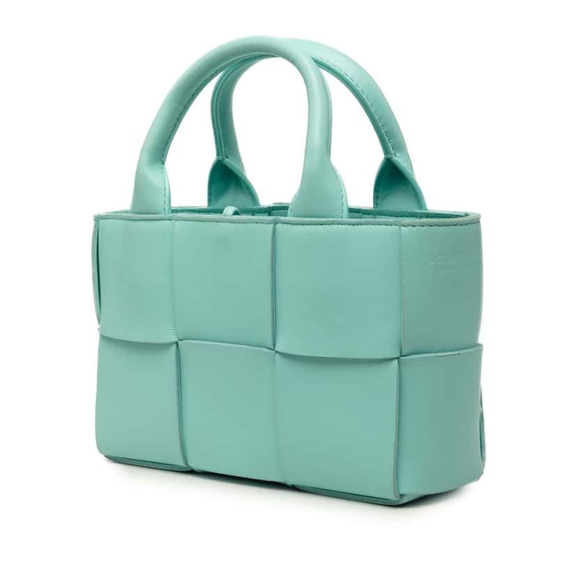 Bottega Veneta Candy Nappa Maxi Intrecciato Arco Tote Blue Leather Very good condition - Back View