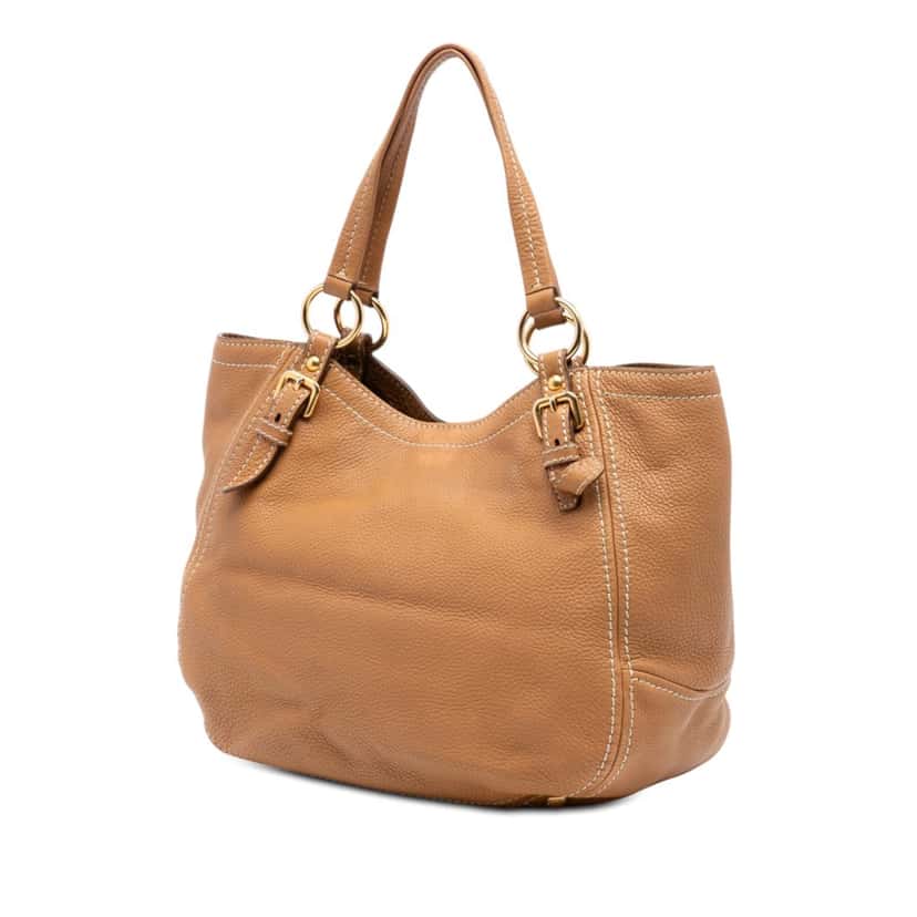 Prada Vitello Daino Shoulder Bag Brown Leather Very good condition - Back View