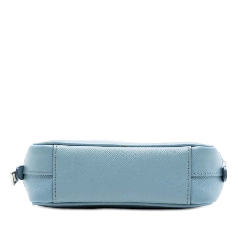 Prada Mini Saffiano Camera Bag Blue Leather Very good condition - Inside View