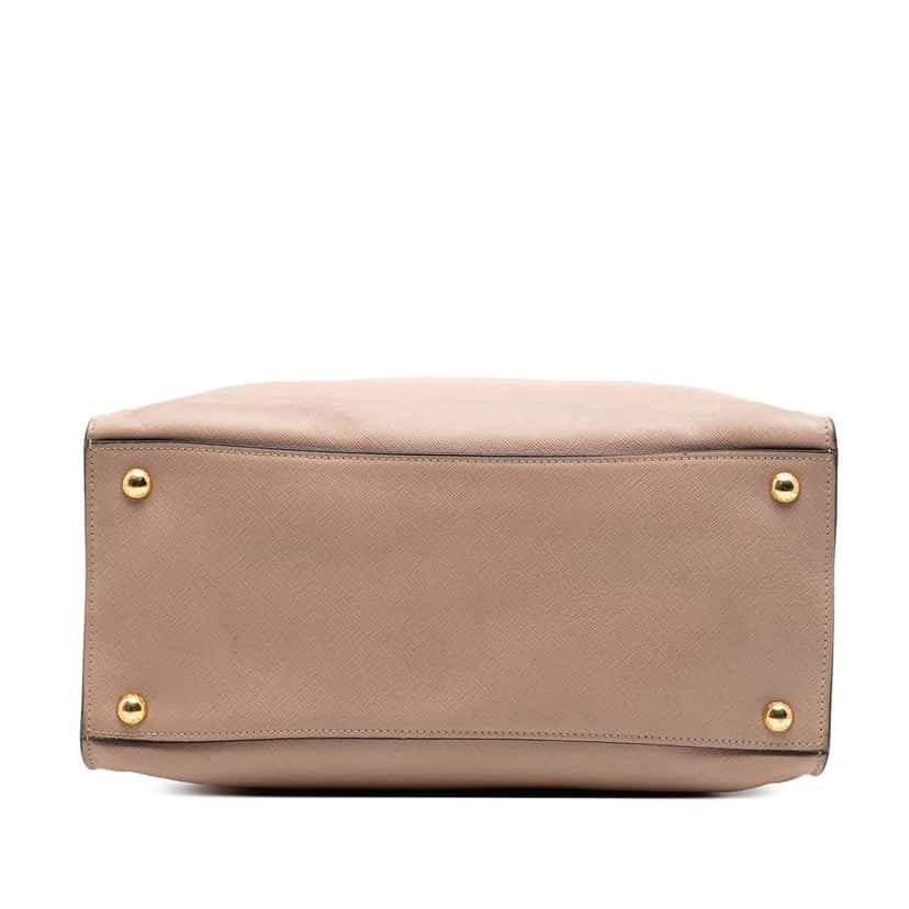 Prada Saffiano Soft Triple Pocket Satchel Brown Leather Good condition - Inside View