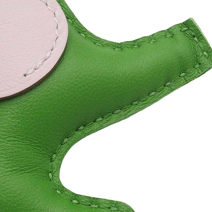 Hermès Milo Lambskin and Swift Grigri Rodeo Pegase Bag Charm PM Green Leather Very good condition - Box View
