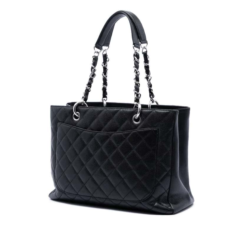 Chanel Caviar Grand Shopping Tote Black Leather Very good condition - Back View