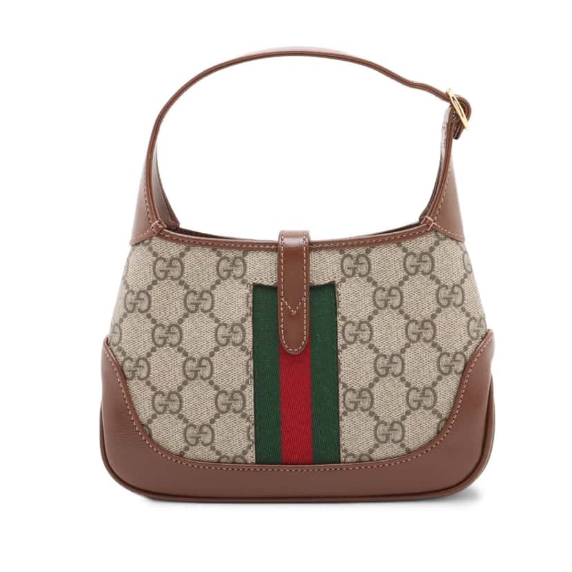 Gucci Mini GG Supreme Web Jackie 1961 Crossbody Beige Very good condition - Back View