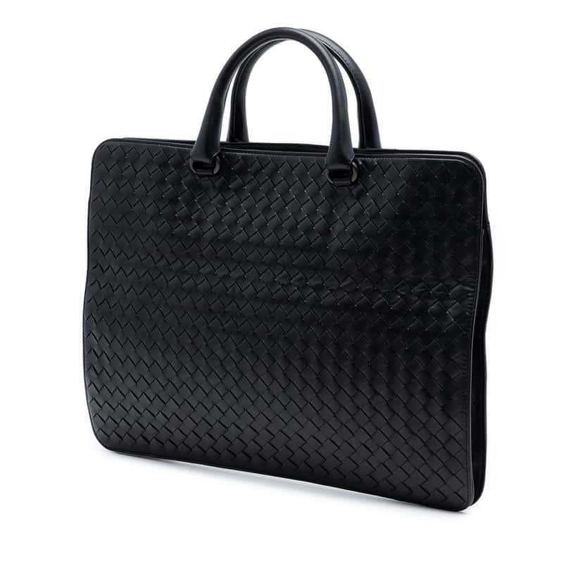 Bottega Veneta Nappa Intrecciato Business Bag Black Leather Very good condition - Back View