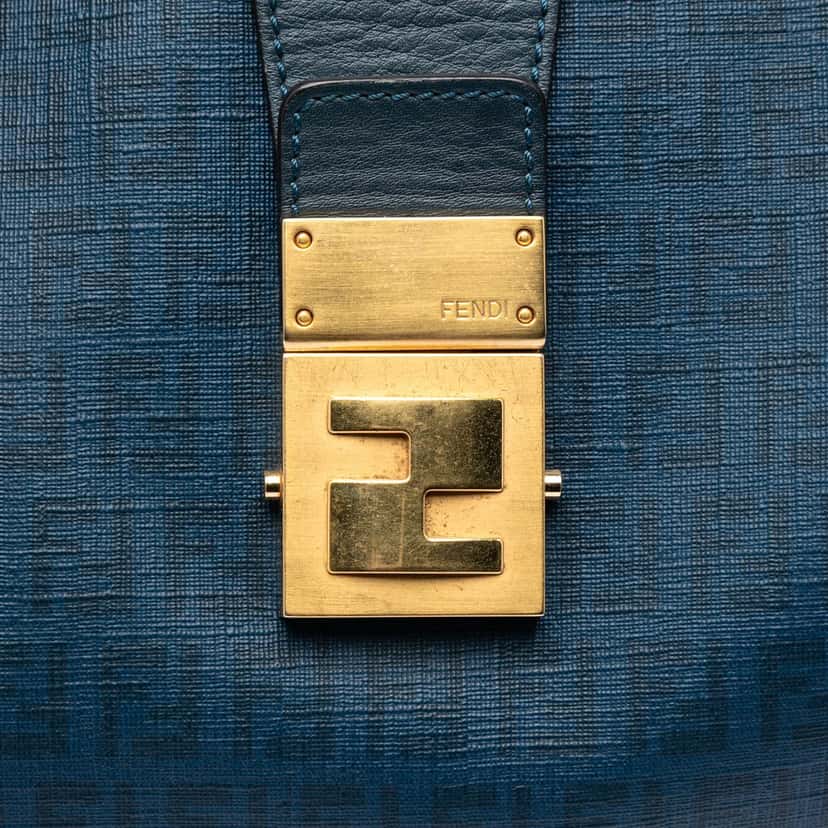 Fendi Zucchino Spalmati Chiusura Tote Blue Very good condition - Box View