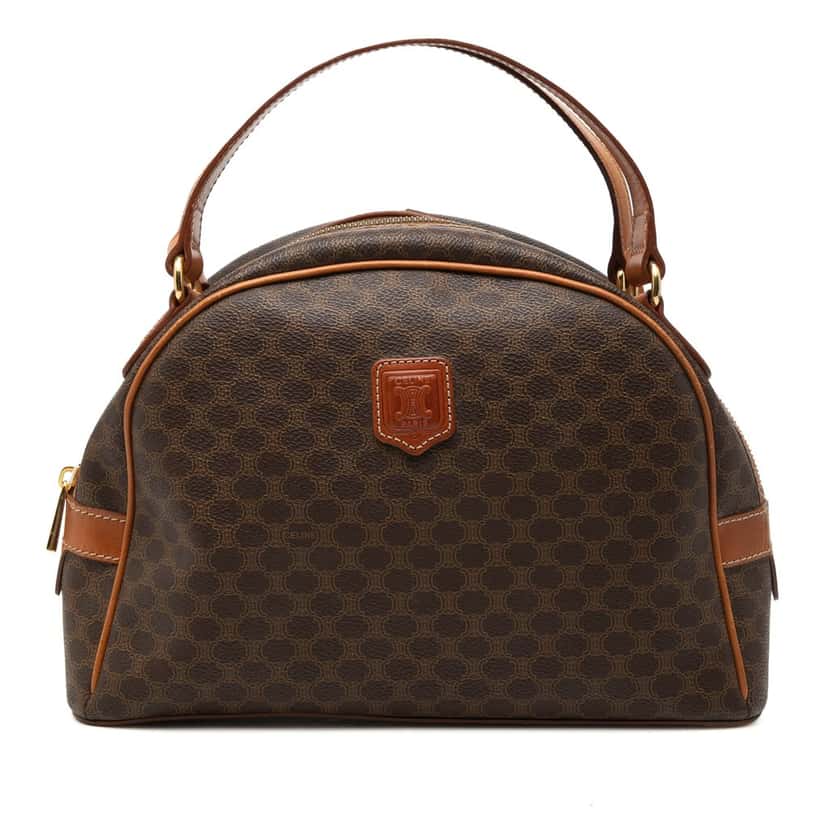 Celine Macadam Coated Canvas Dome Handbag Brown Good condition - Front View
