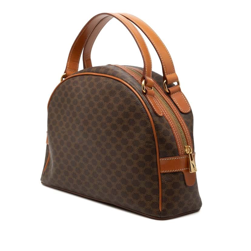 Celine Macadam Coated Canvas Dome Handbag Brown Good condition - Back View