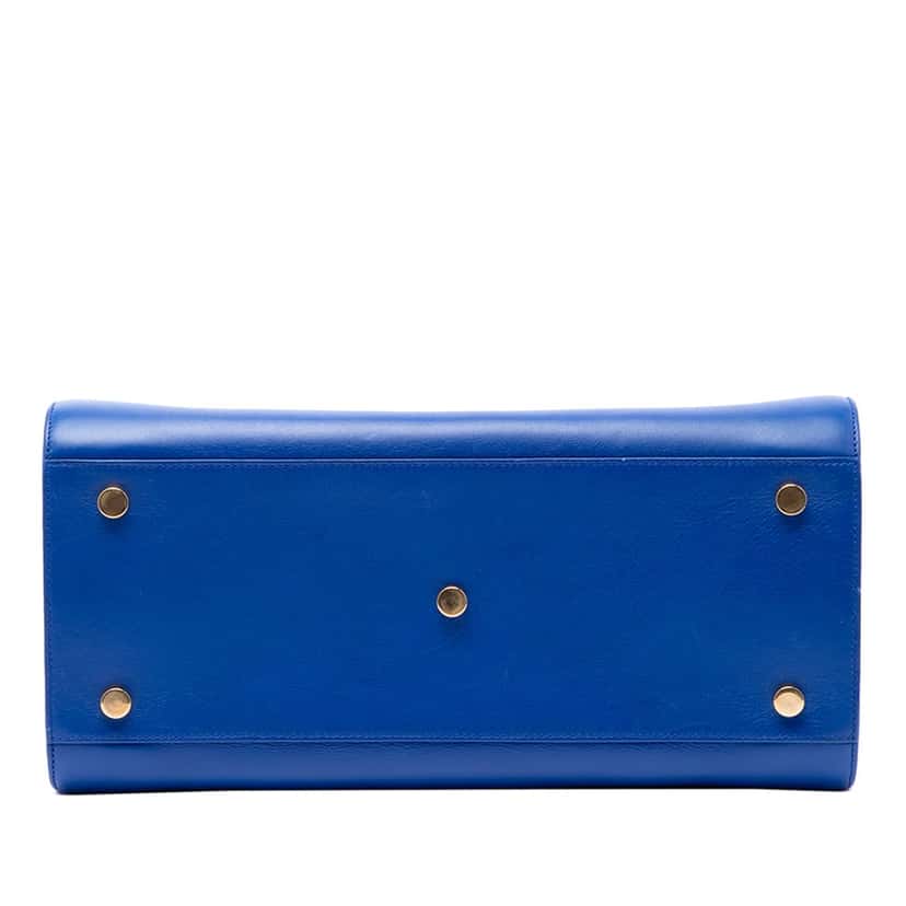 Saint Laurent Small Leather Sac De Jour Satchel Blue Leather Very good condition - Inside View
