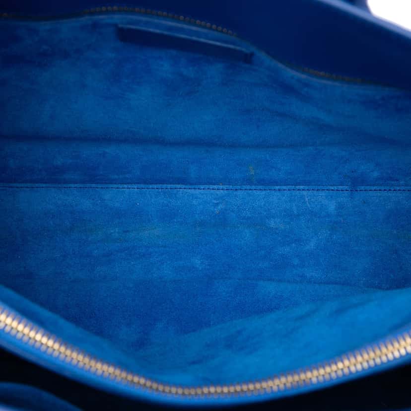 Saint Laurent Small Leather Sac De Jour Satchel Blue Leather Very good condition - Model View