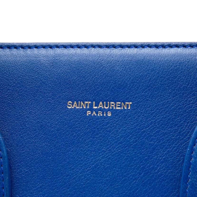 Saint Laurent Small Leather Sac De Jour Satchel Blue Leather Very good condition - Box View