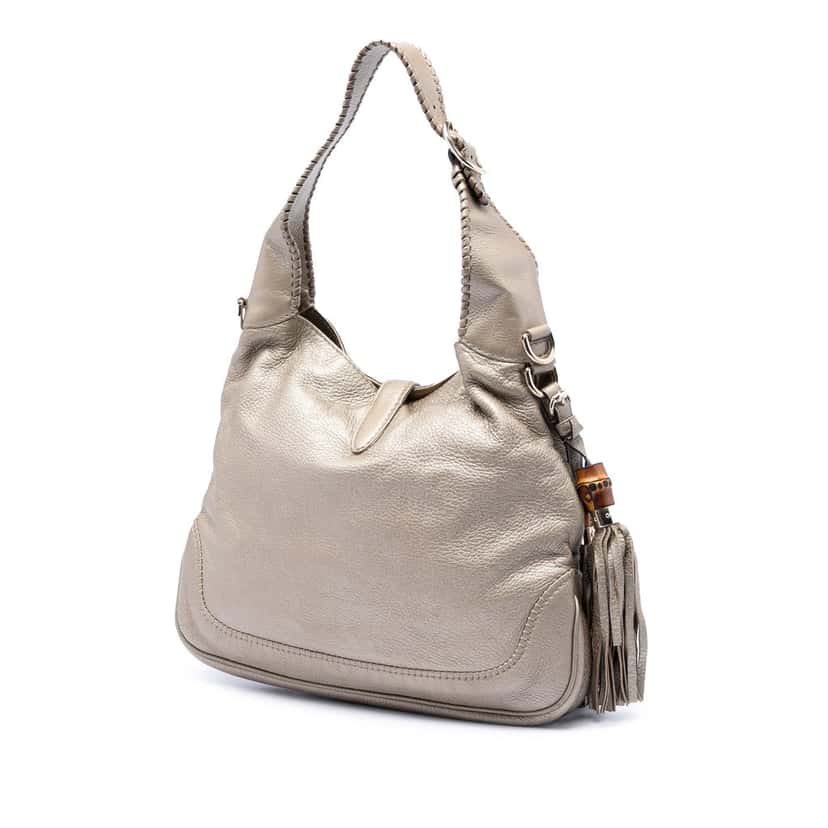 Gucci Medium Calfskin New Jackie Satchel Gold Leather Very good condition - Back View