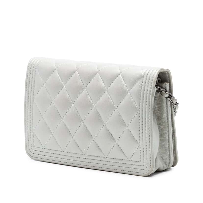 Chanel Quilted Caviar Boy Wallet on Chain Other Leather Very good condition - Back View