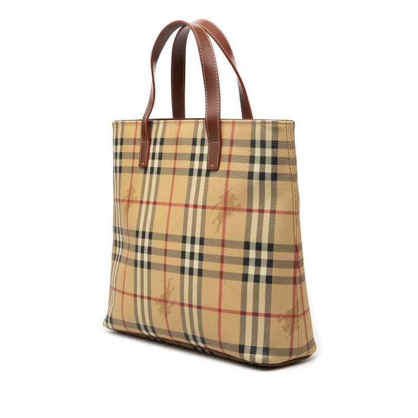 Burberry Haymarket Check Coated Canvas Tote Beige Very good condition - Back View