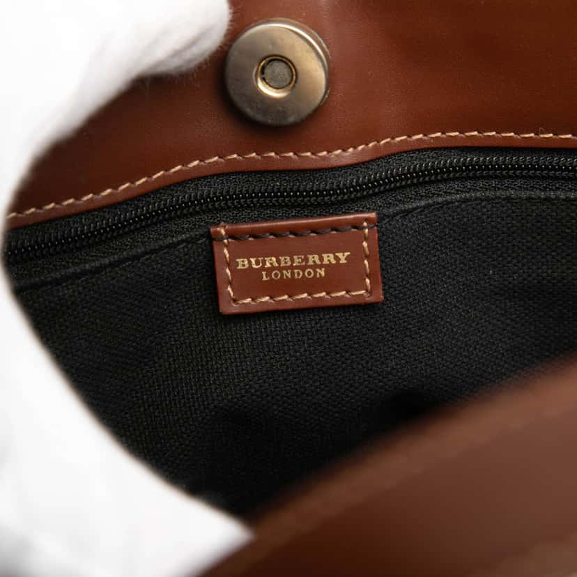 Burberry Haymarket Check Coated Canvas Tote Beige Very good condition - Box View