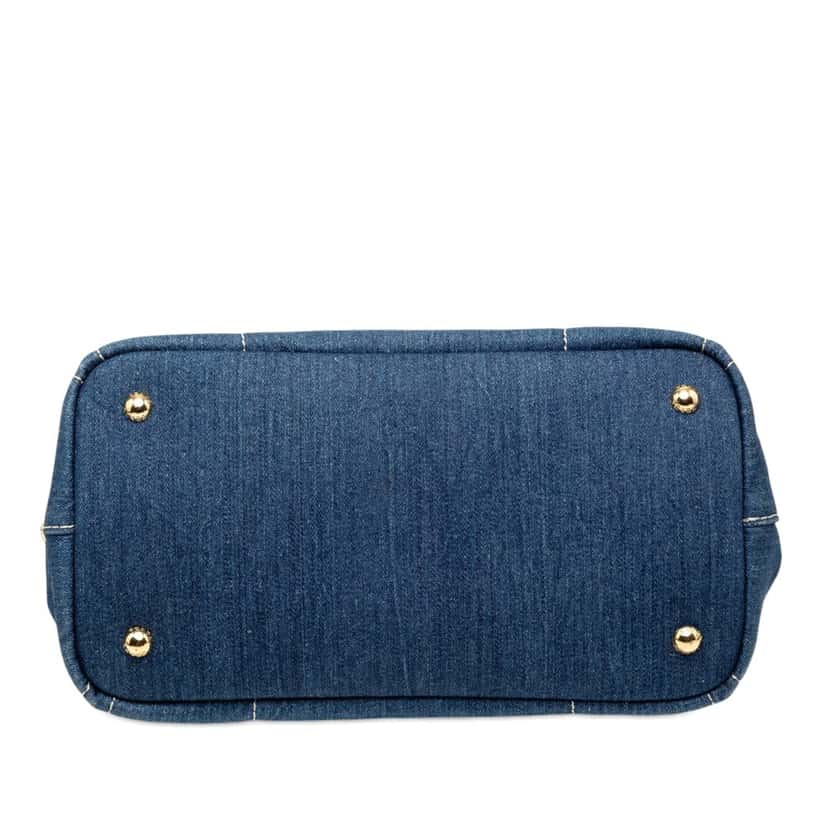 Prada Small Denim Canapa Logo Satchel Blue Very good condition - Inside View