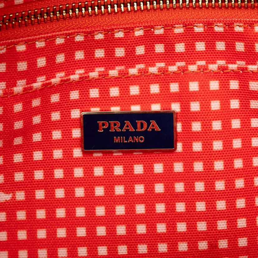 Prada Small Denim Canapa Logo Satchel Blue Very good condition - Box View
