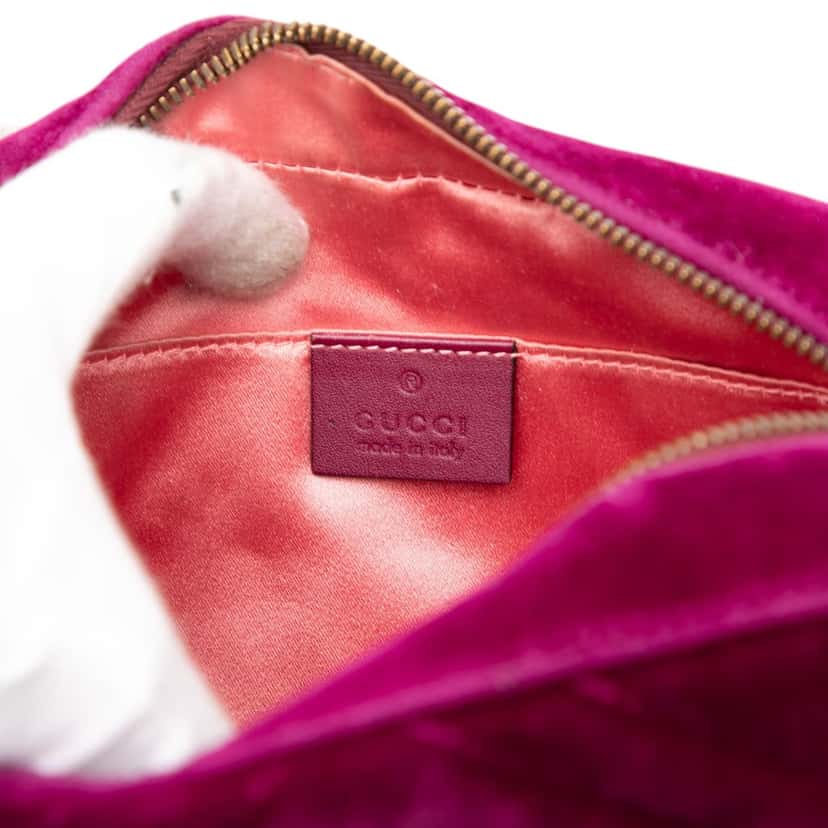 Gucci Small GG Marmont Matelasse Velvet Crossbody Purple Very good condition - Box View