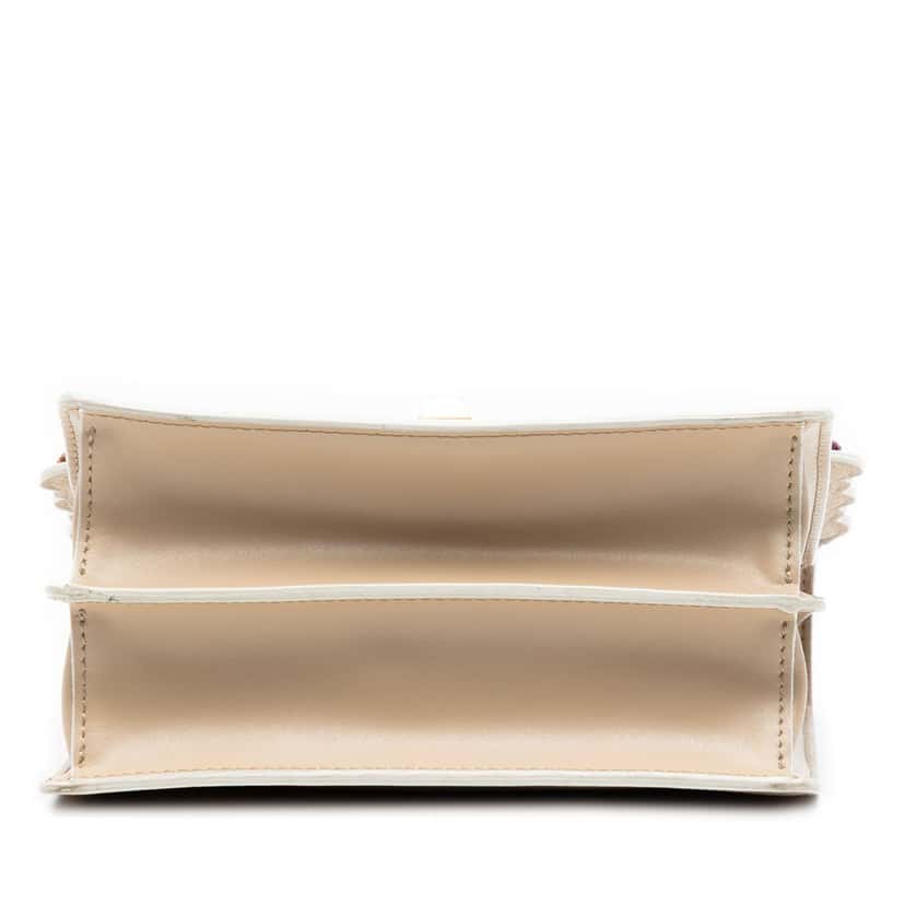 Fendi Mini Scalloped Leather and Studded Floral Kan I Crossbody Beige Leather Very good condition - Inside View