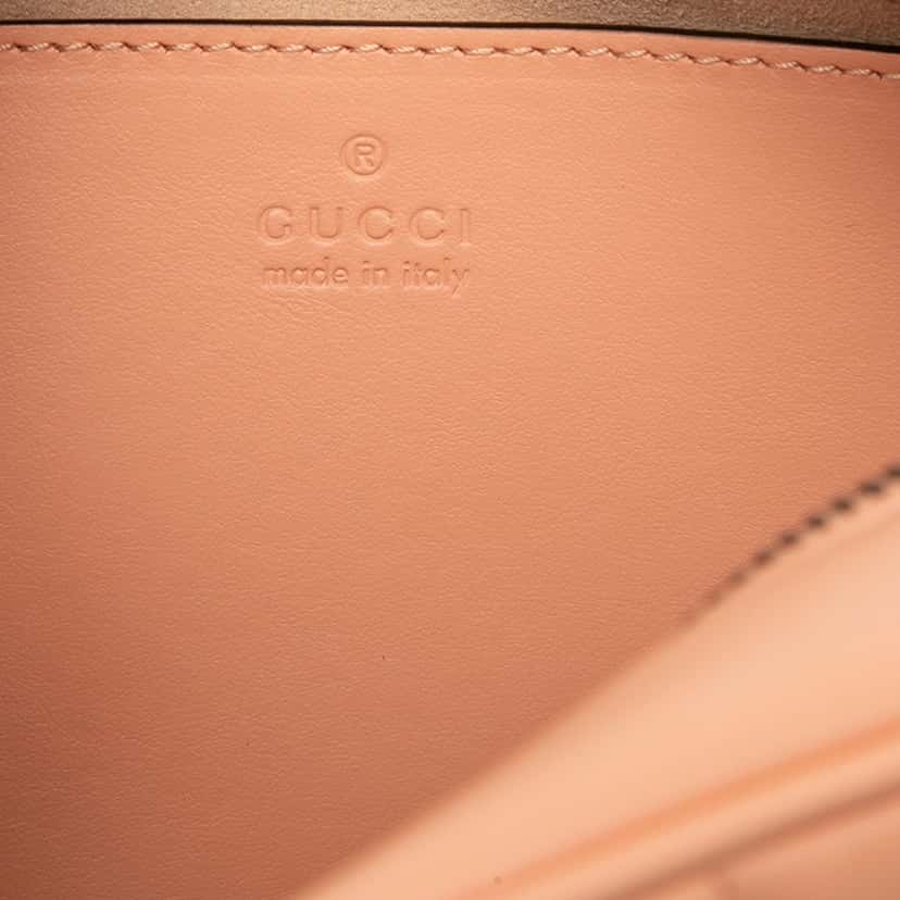 Gucci Small GG Marmont Matelasse Calfskin Vertical Ring Crossbody Orange Leather Very good condition - Box View