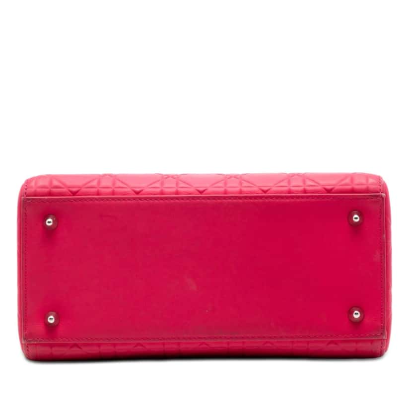 Dior Medium Ultra Matte Calfskin Cannage Embossed Lady Dior Pink Leather Very good condition - Inside View