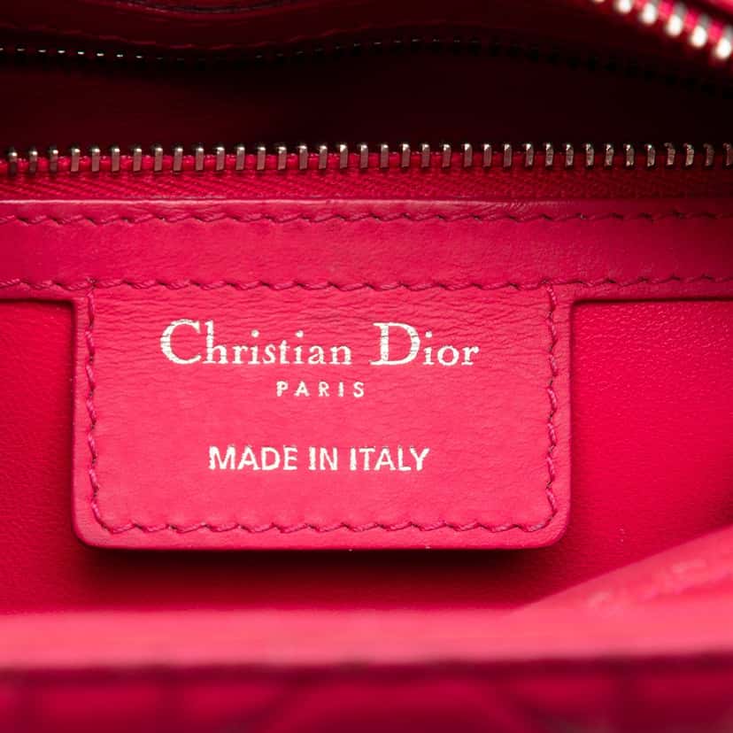 Dior Medium Ultra Matte Calfskin Cannage Embossed Lady Dior Pink Leather Very good condition - Box View