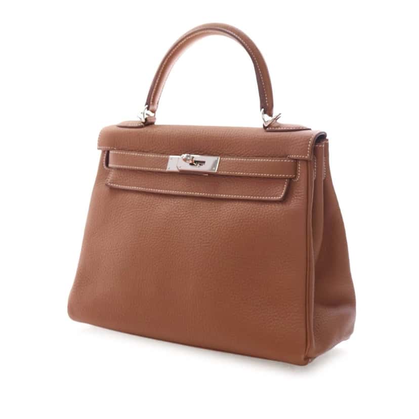 Hermès Togo Kelly II Retourne 28 Brown Leather Very good condition - Back View