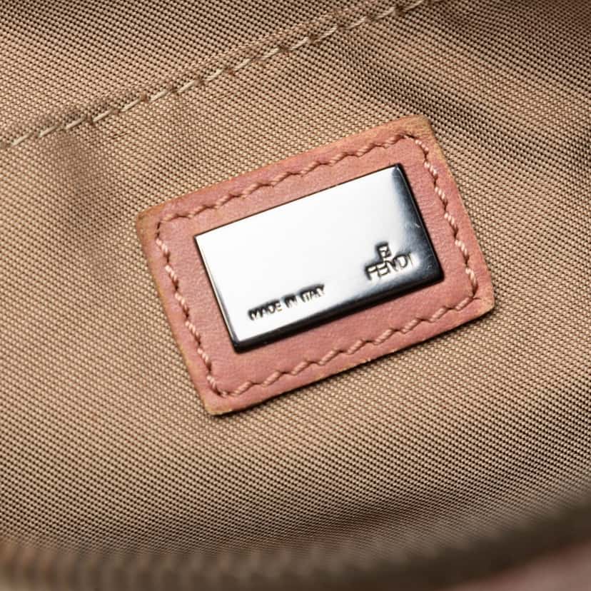 Fendi Zucchino Canvas Pochette Pink Very good condition - Box View