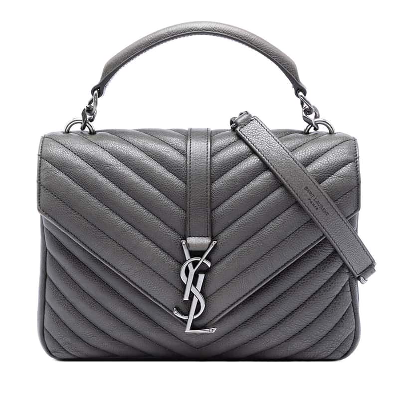 Saint Laurent Medium Chevron Sheepskin Monogram College Satchel Other Leather Very good condition - Front View