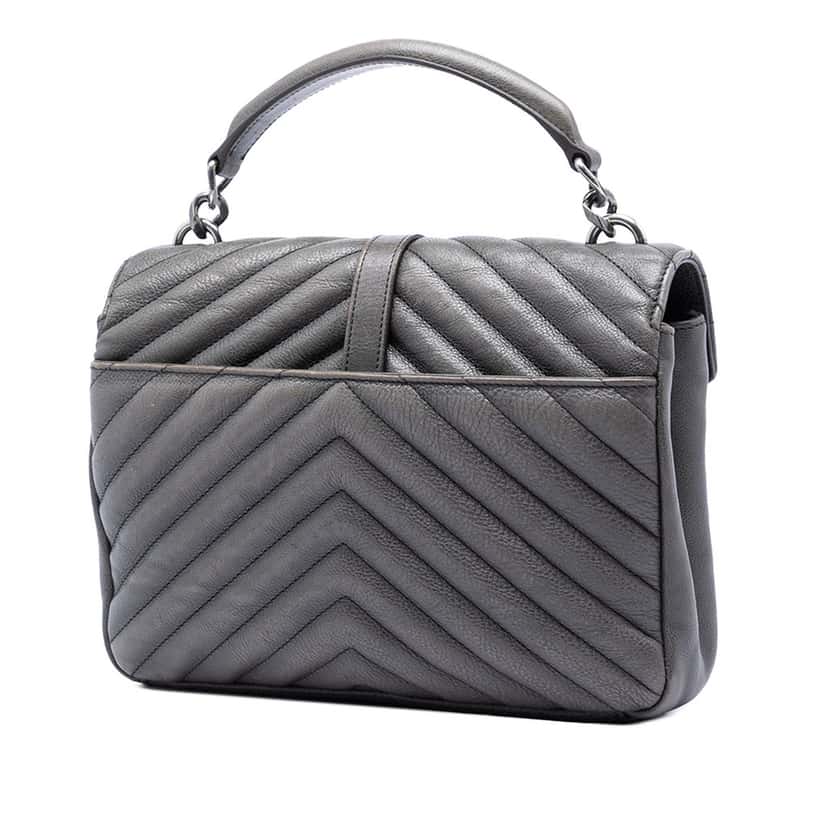 Saint Laurent Medium Chevron Sheepskin Monogram College Satchel Other Leather Very good condition - Back View