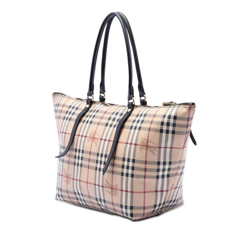 Burberry Medium Haymarket Check Coated Canvas Salisbury Tote Beige Very good condition - Back View