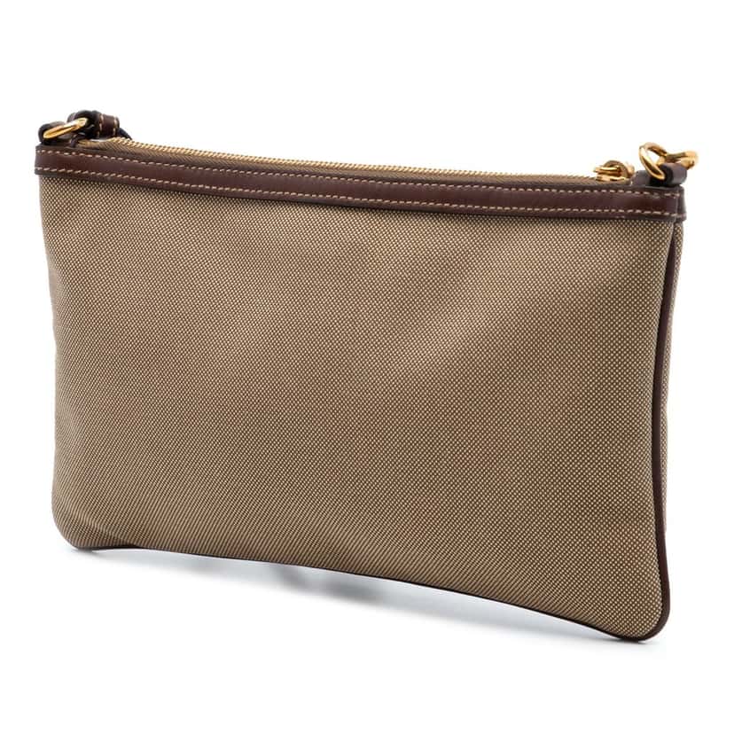 Prada Canvas Canapa Logo Bow Shoulder Bag Beige Very good condition - Back View