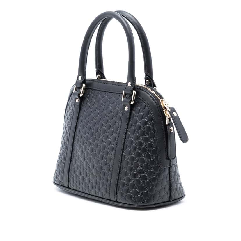 Gucci Mini Microguccissima Dome Satchel Black Leather Very good condition - Back View