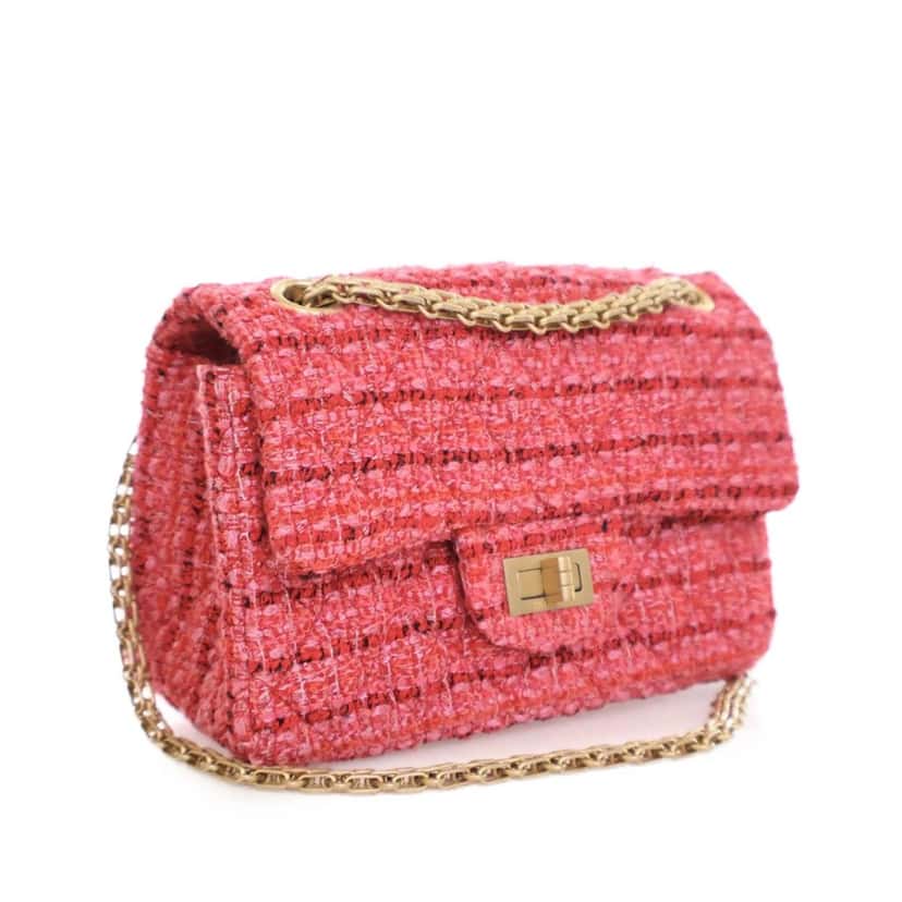 Chanel Mini Reissue 2.55 Tweed Single Flap 224 Pink Very good condition - Inside View