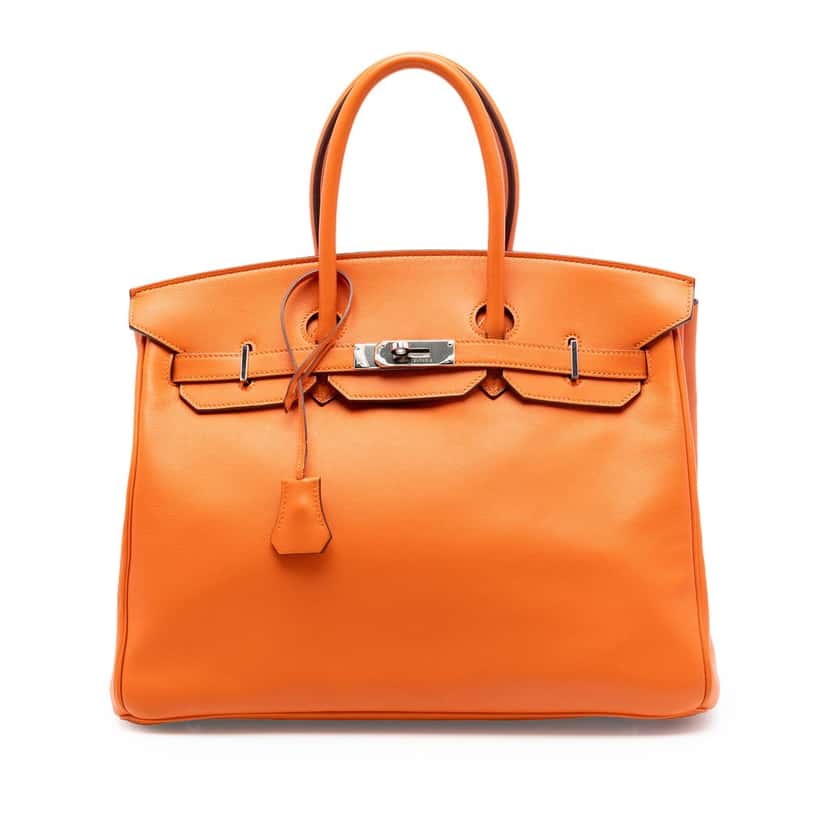 Hermès Swift Birkin Retourne 35 Orange Leather Very good condition - Front View