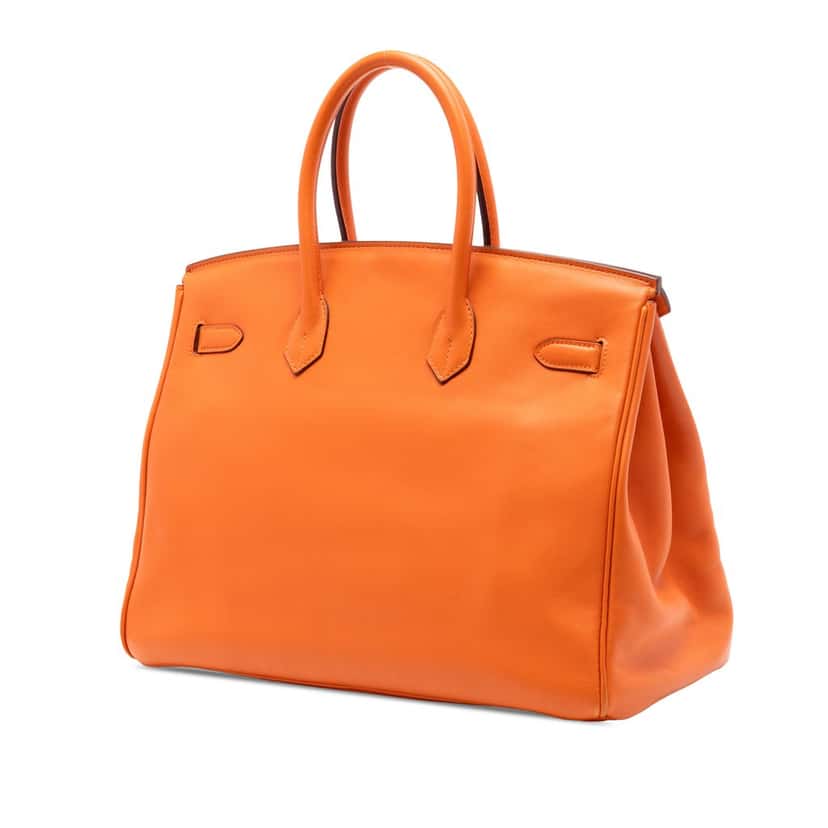 Hermès Swift Birkin Retourne 35 Orange Leather Very good condition - Back View