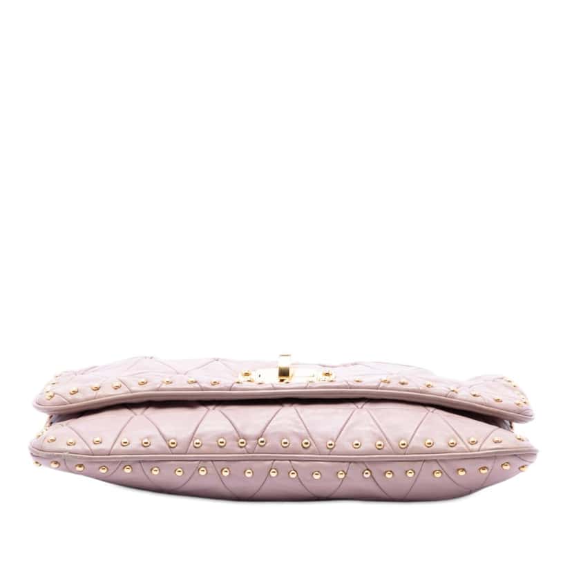 Miu Miu Studded Matelasse Nappa Shoulder Bag Pink Leather Very good condition - Inside View