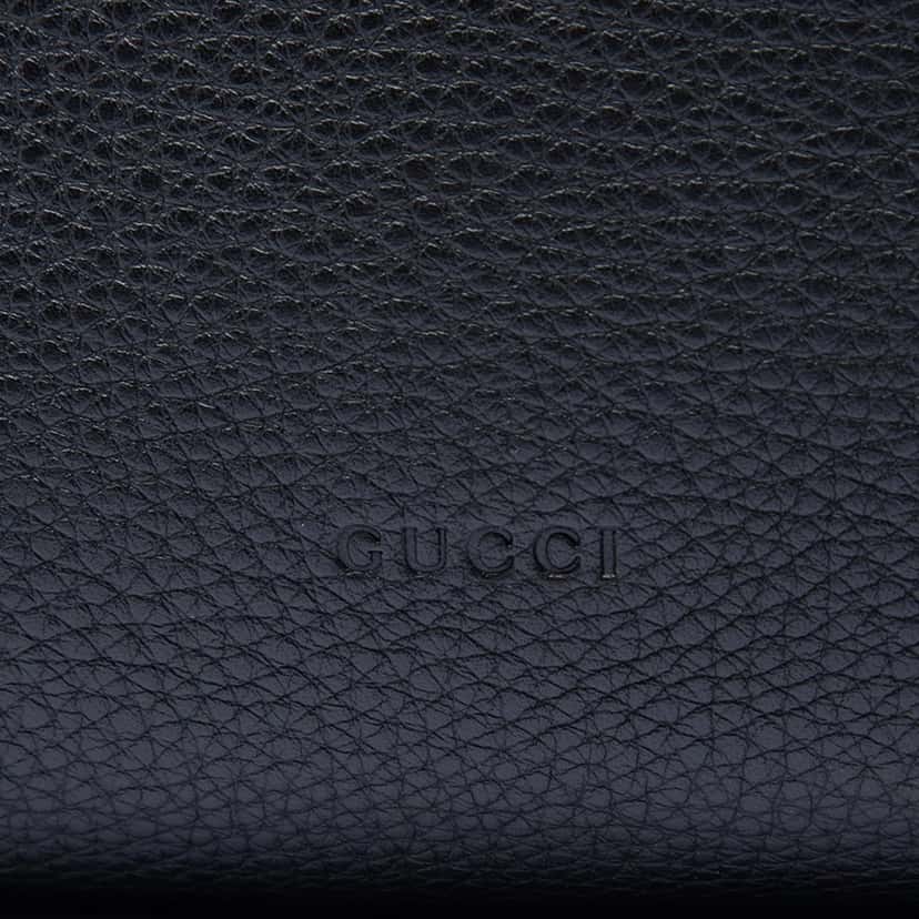 Gucci Medium Calfskin Bamboo Daily Shopper Satchel Black Leather Very good condition - Box View