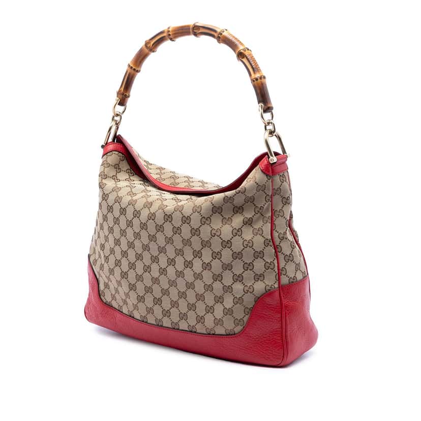 Gucci GG Canvas Bamboo Diana Satchel Beige Very good condition - Back View
