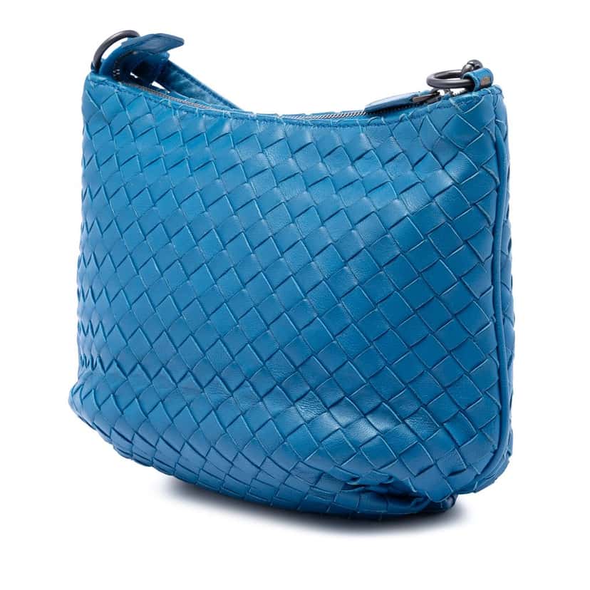 Bottega Veneta Nappa Intrecciato Crossbody Blue Leather Very good condition - Back View