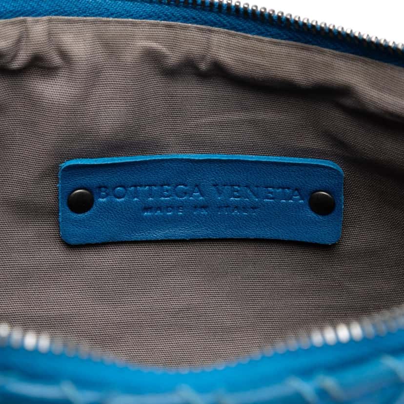 Bottega Veneta Nappa Intrecciato Crossbody Blue Leather Very good condition - Box View
