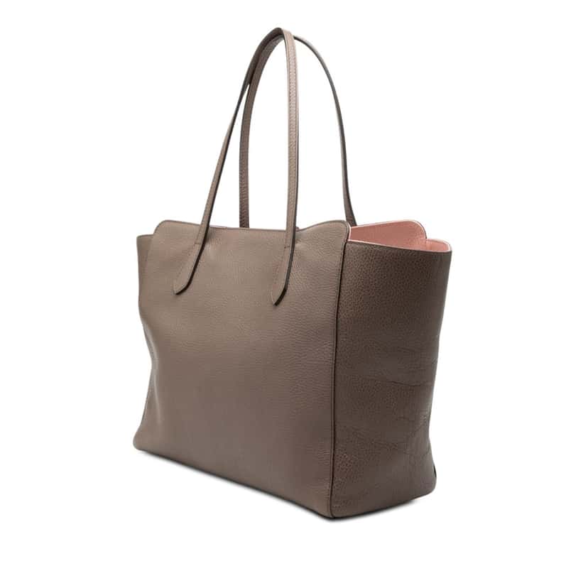 Gucci Medium Leather Swing Tote Brown Leather Very good condition - Back View