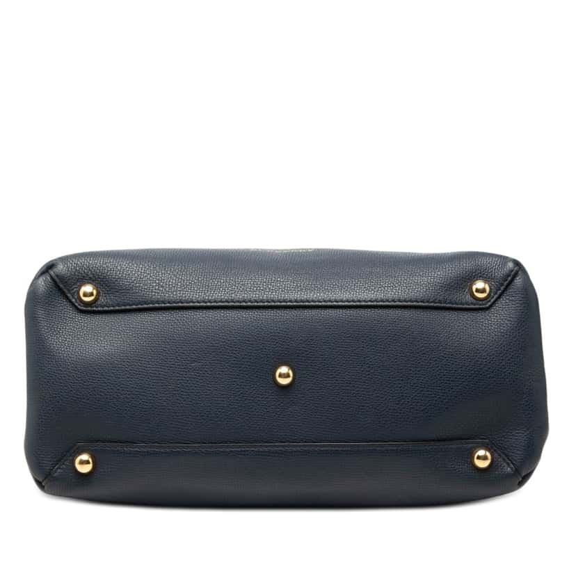 Burberry Medium Leather and House Check Banner Satchel Blue Leather Very good condition - Inside View