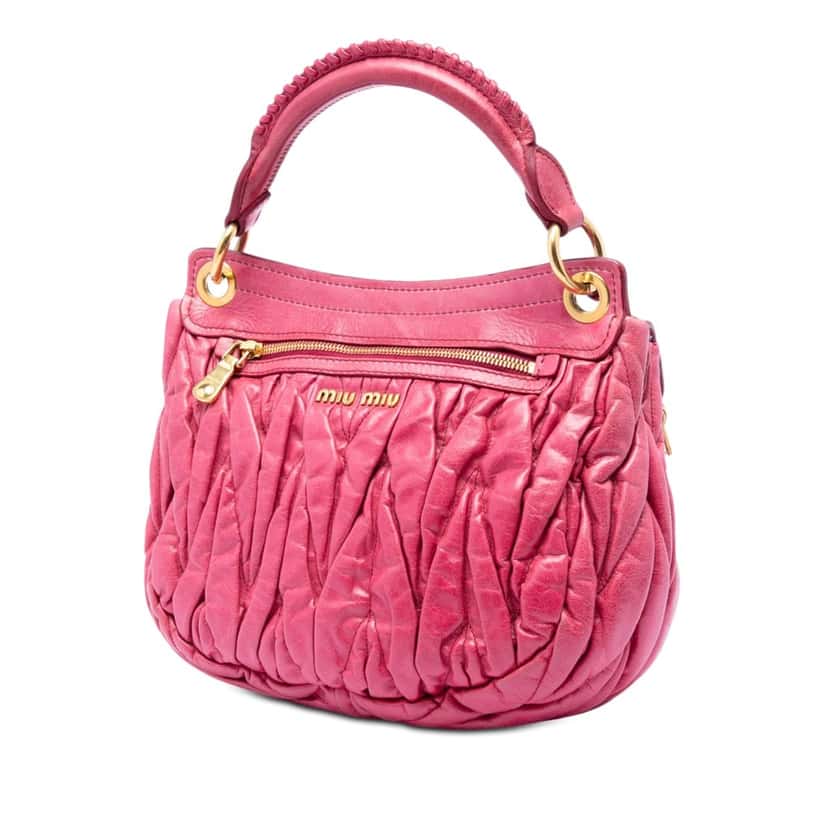 Miu Miu Matelasse Nappa Coffer Satchel Pink Leather Very good condition - Back View